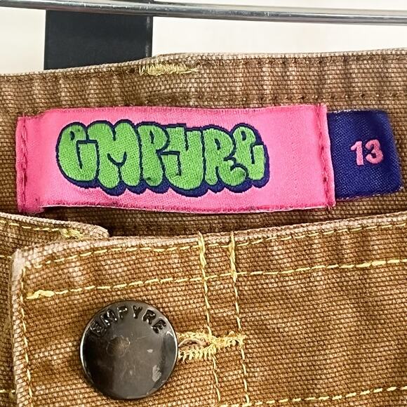 Empyre Womens Marlo Canvas Cargo Y2K Skater Pants - Bronze Brown, Jr. Size 13 - Picture 5 of 15